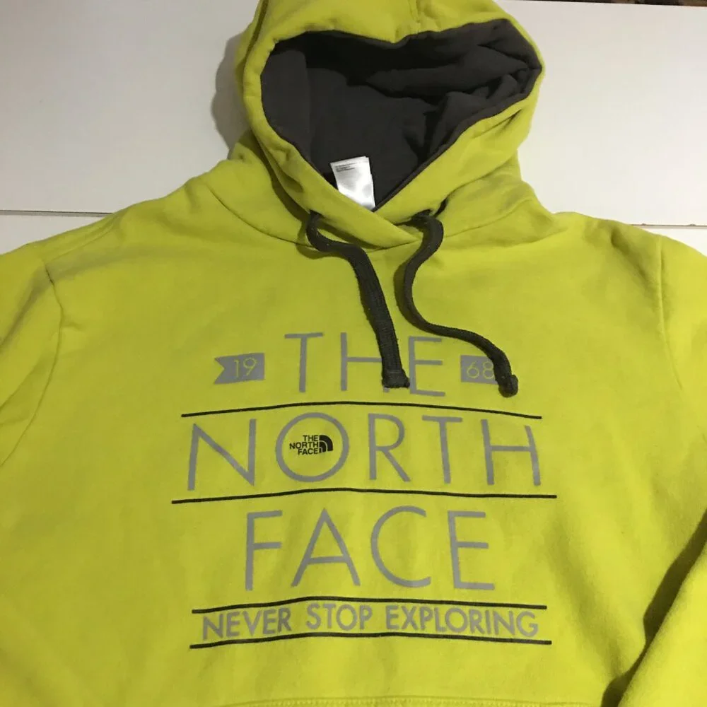 The North Face Hoodie Sweatshirt Mens Medium Green Logo Graphic